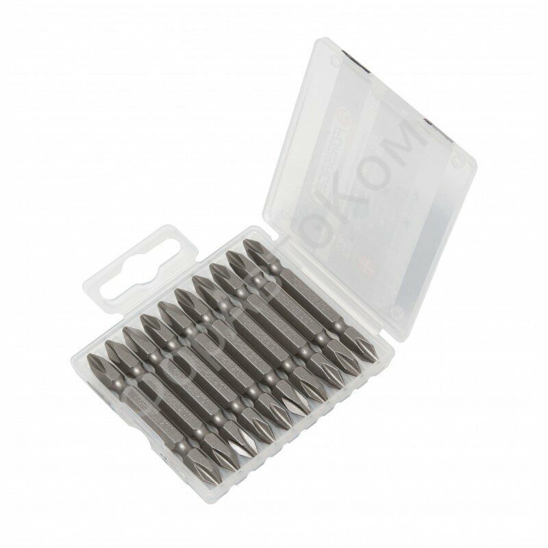 Набор бит PHILIPS  1/4" 10 предметов (PH2xPH2; L-65мм), в пластиковом футляре